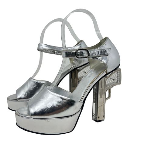 karl lagerfeld chanel miami vice shoe|Chanel Miami Vice Silver Gun Heel, 08/09C, 39 EU.